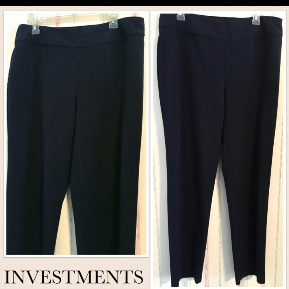 INVESTMENT PULL ON NAVY SLACKS sz 12 R